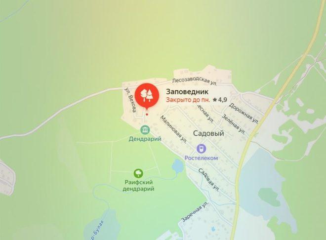 Волжско-Камский заповедник на карте